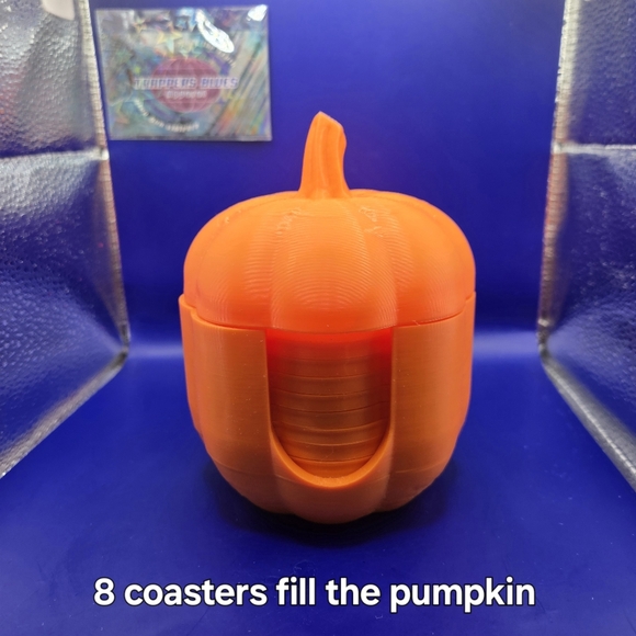 Jack-o'-lantern Coasters With Pumpkin Holder - Picture 3 of 8